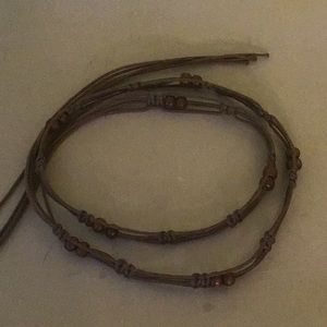 Wooden Beaded Brown Dainty Belt 31”